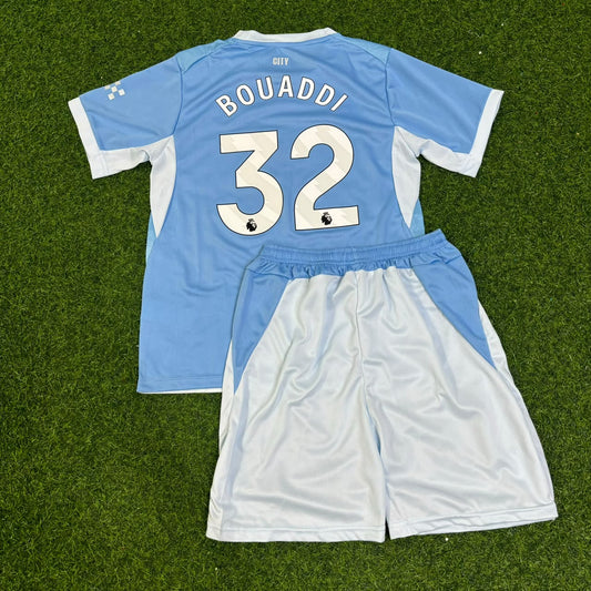 Ayyoub Bouaddi Manchester City 2026-27 Home New Season Kids Jersey Trikot Maillot Soccer Shirt