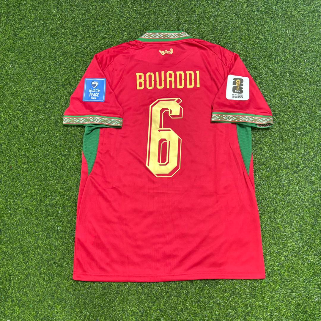 Ayyoub Bouaddi Morocco 2026 World Cup Kids Home Red Football Jersey