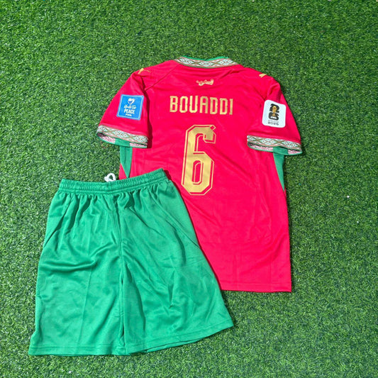 Ayyoub Bouaddi Morocco 2026 World Cup Kids Home Red Football Jersey