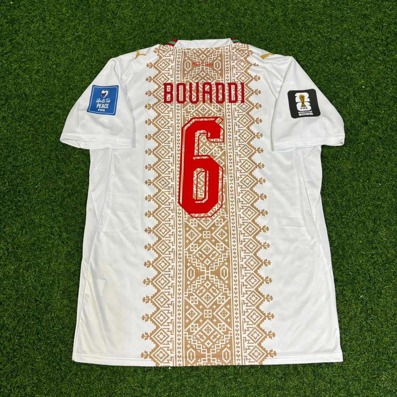 Ayyoub Bouaddi Morocco 2026 World Cup Away White Football Jersey