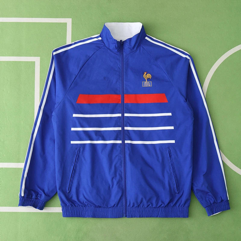 France Retro Vintage Double Sides Windbreaker - Reversible Jacket