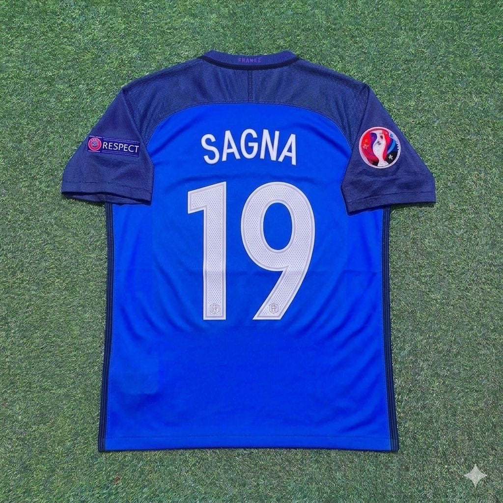 Maillot de Foot Rétro Domicile Bacary Sagna #19 France Euro 2016