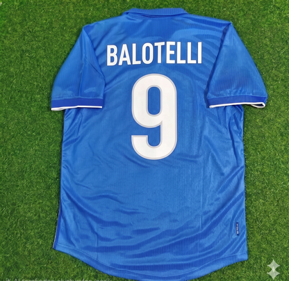 Mario Balotelli Italy Home Blue Retro Football Jersey