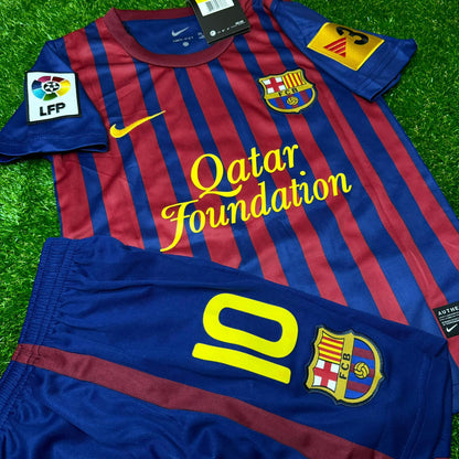 Lionel Messi Barcelona 11/12 Home Kids Kit – Kit Jersey for Children – | KinderTrikot | Maillot Enfant Soccer Shirt