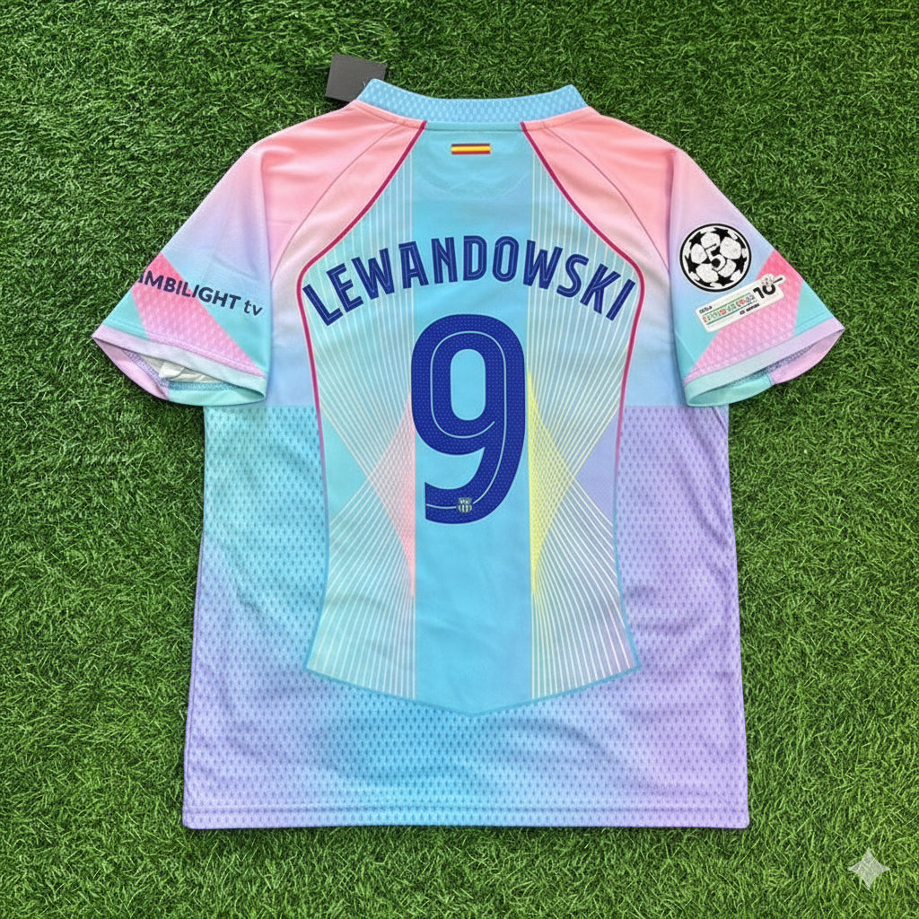 Robert Lewandowski Barcelona Home Miami Sunset New Season 2026 Jersey Trikot Maillot Soccer Shirt