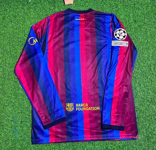 Barcelona 2027 New Season Champions League Patch Home Long Sleeve Jersey Trikot Maillot Soccer Shirt