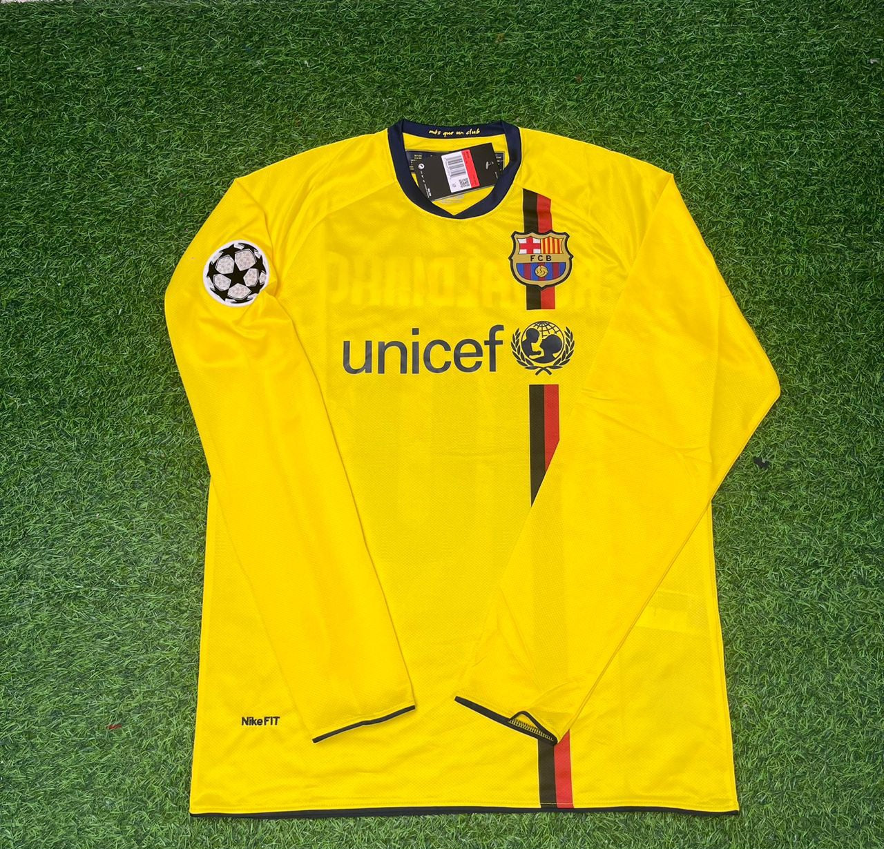 FC Barcelona 08/09 Season Yellow Away Retro Jersey Trikot Soccer Shirt