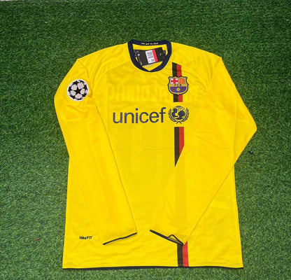 FC Barcelona 08/09 Season Yellow Away Retro Jersey Trikot Soccer Shirt