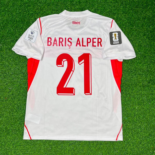 Barış Alper Yılmaz #21 Turkey Türkiye 2026 World Cup Away White Football Jersey