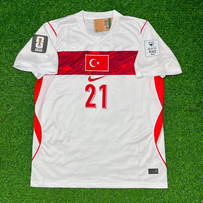 Barış Alper Yılmaz #21 Turkey Türkiye 2026 World Cup Away White Football Jersey