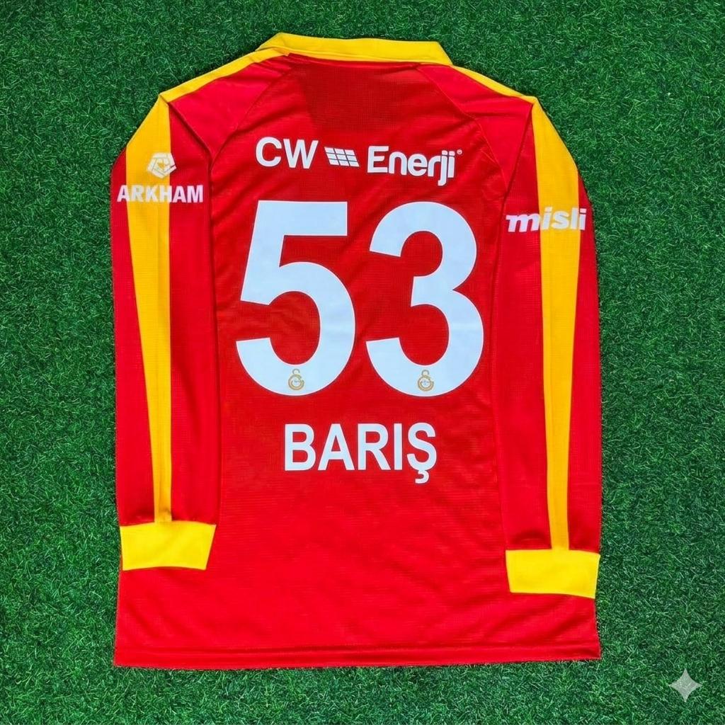 Baris Alper Yilmaz Galatasaray Legendär Retro Vintage Langarm-Fußballtrikot