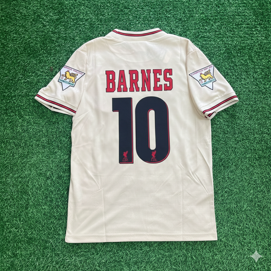 John Barnes Liverpool 1996 1997 Retro Away White Retro Jersey