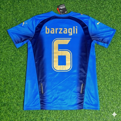 Andrea Barzagli 6 - Italy 2006 World Cup Final Retro Jersey Maillot Trikot Maglia Soccer Shirt