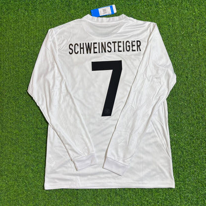 Bastian Schweinsteiger Germany 125 Year Special White Long Sleeve Football Jersey