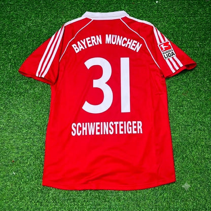 Bastian Schweinsteiger Bayern Munich 2005 06 Bundesliga Red Home Retro Football Jersey