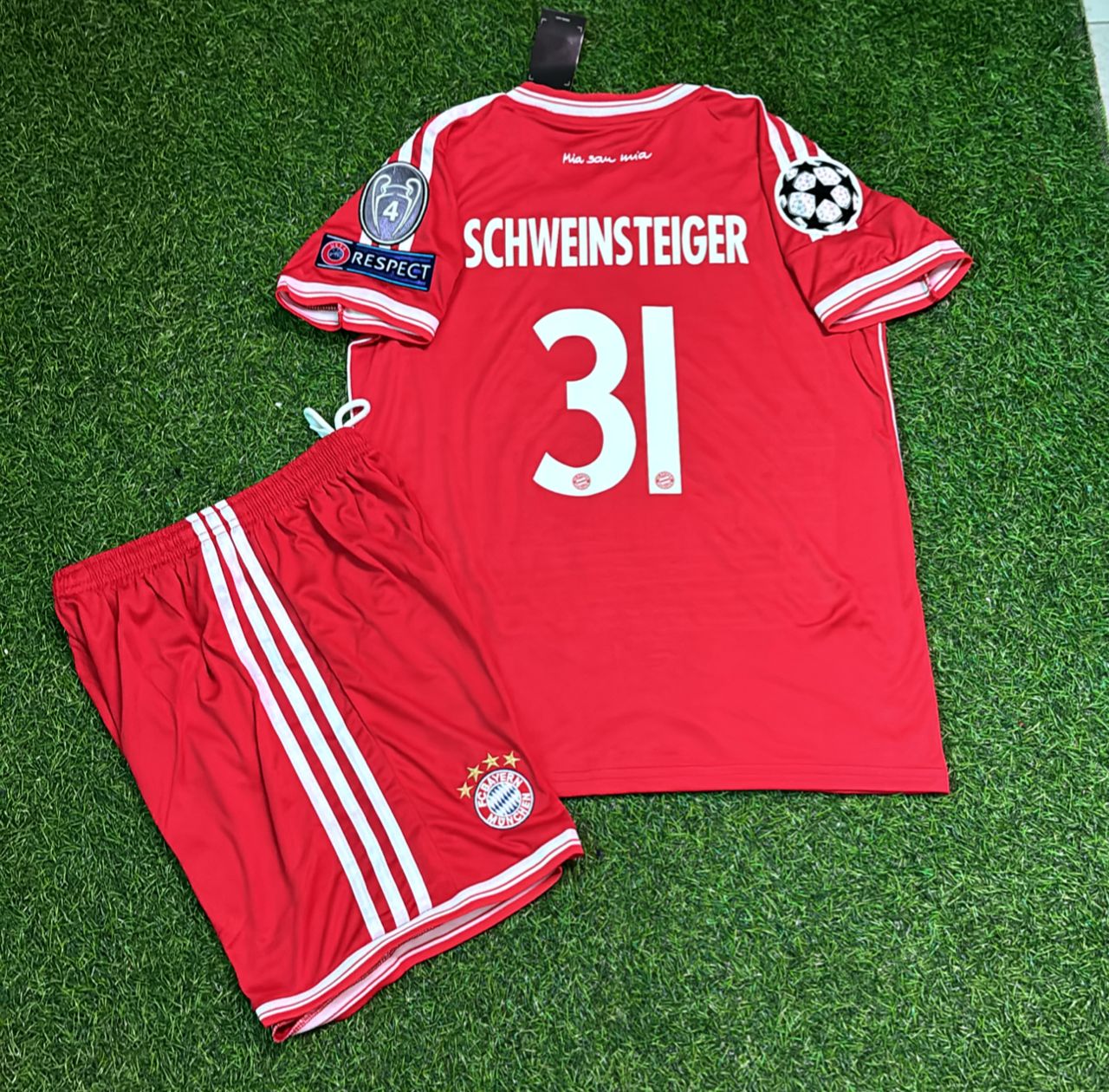 Bastian Schweinsteiger Bayern Munich 2013 Final  Kids Kit – Kit Jersey for Children – | KinderTrikot | Maillot Enfant Soccer Shirt
