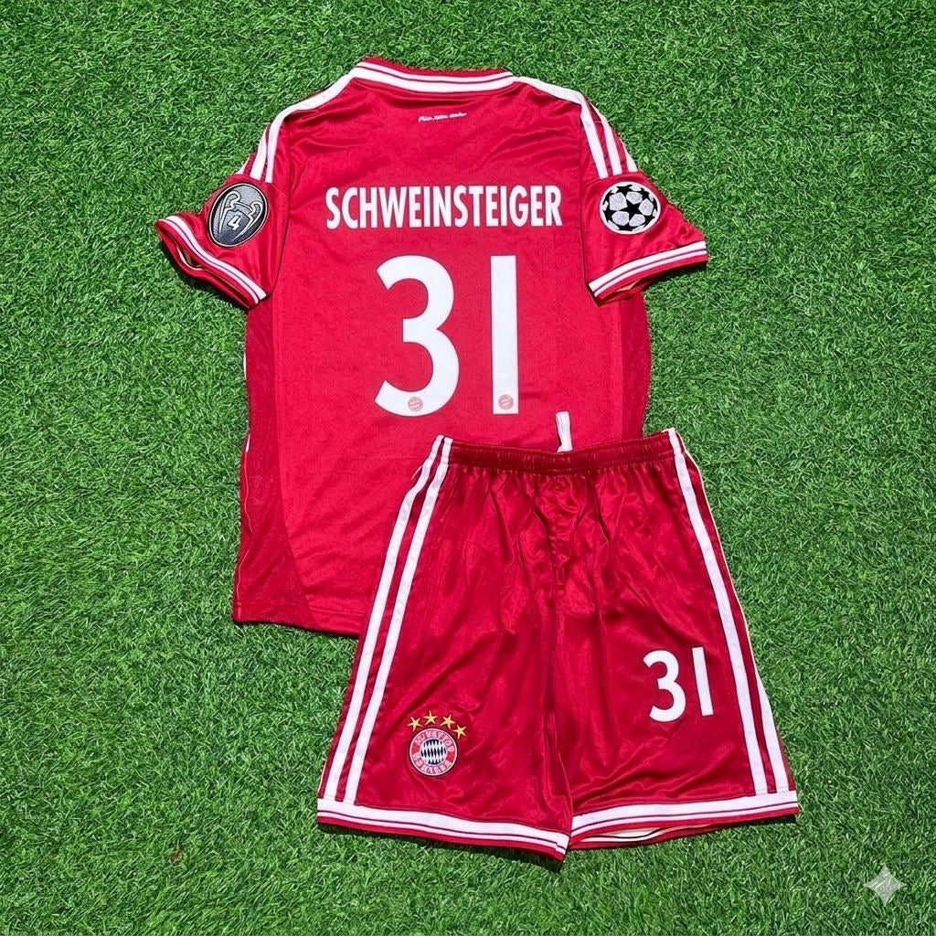 Bastian Schweinsteiger #31 Bayern Munich 2013 Champions League Final Kids Retro Kit