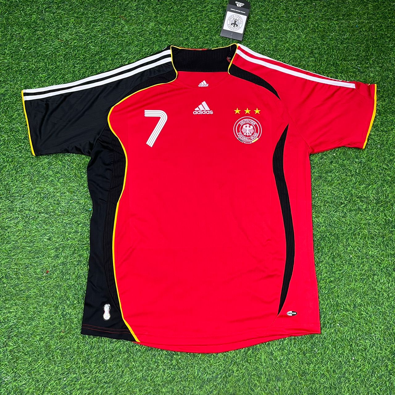 Bastian Schweinsteiger Germany 2006 World Cup Away Red Black Retro Football Jersey