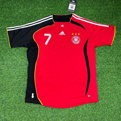 Bastian Schweinsteiger Germany 2006 World Cup Away Red Black Retro Football Jersey