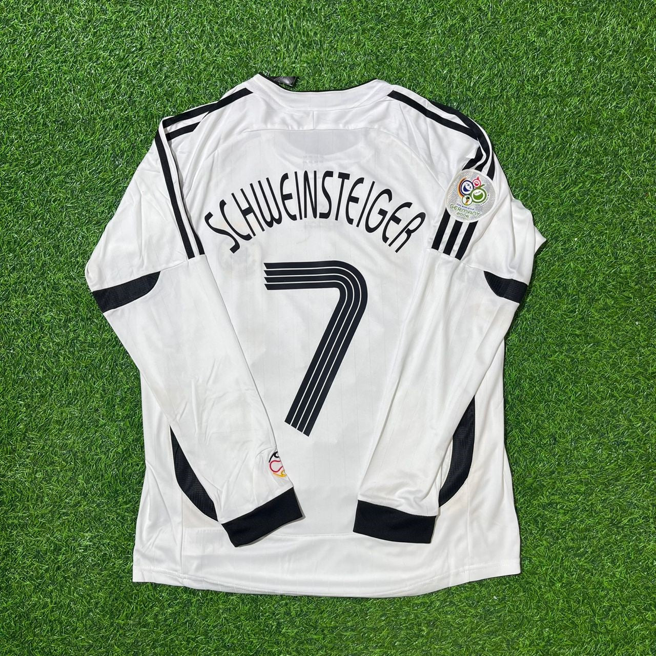 Bastian Schweinsteiger Germany 2006 World Cup Long Sleeve White Football Jersey