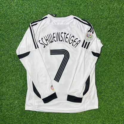Bastian Schweinsteiger Germany 2006 World Cup Long Sleeve White Football Jersey