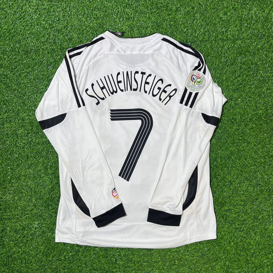 Bastian Schweinsteiger Germany 2006 World Cup Long Sleeve White Football Jersey