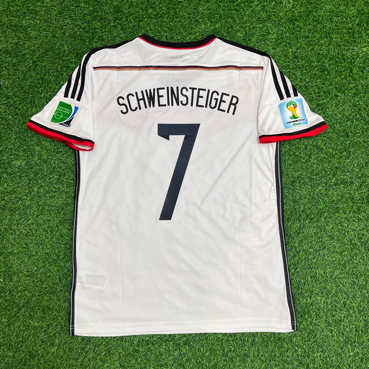 Bastian Schweinsteiger - Germany Deutschland 2014 World Cup White Retro Kit Jersey Trikot Maillot Soccer Shirt