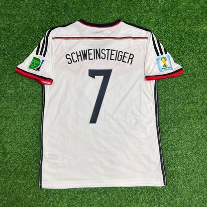 Bastian Schweinsteiger - Germany Deutschland 2014 World Cup White Retro Kit Jersey Trikot Maillot Soccer Shirt