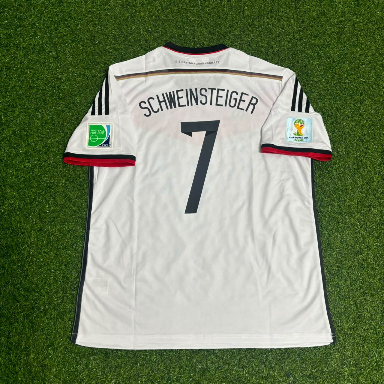 Bastian Schweinsteiger - Germany Deutschland 2014 World Cup White Retro Kit Jersey Trikot Maillot Soccer Shirt
