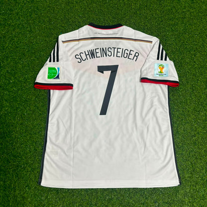 Bastian Schweinsteiger - Germany Deutschland 2014 World Cup White Retro Kit Jersey Trikot Maillot Soccer Shirt
