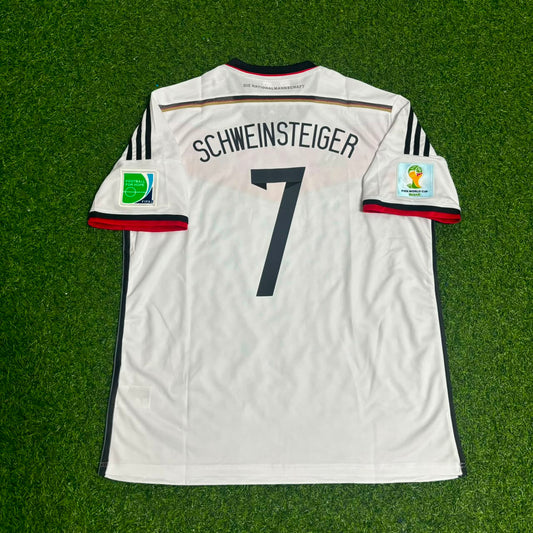 Bastian Schweinsteiger - Germany Deutschland 2014 World Cup White Retro Kit Jersey Trikot Maillot Soccer Shirt