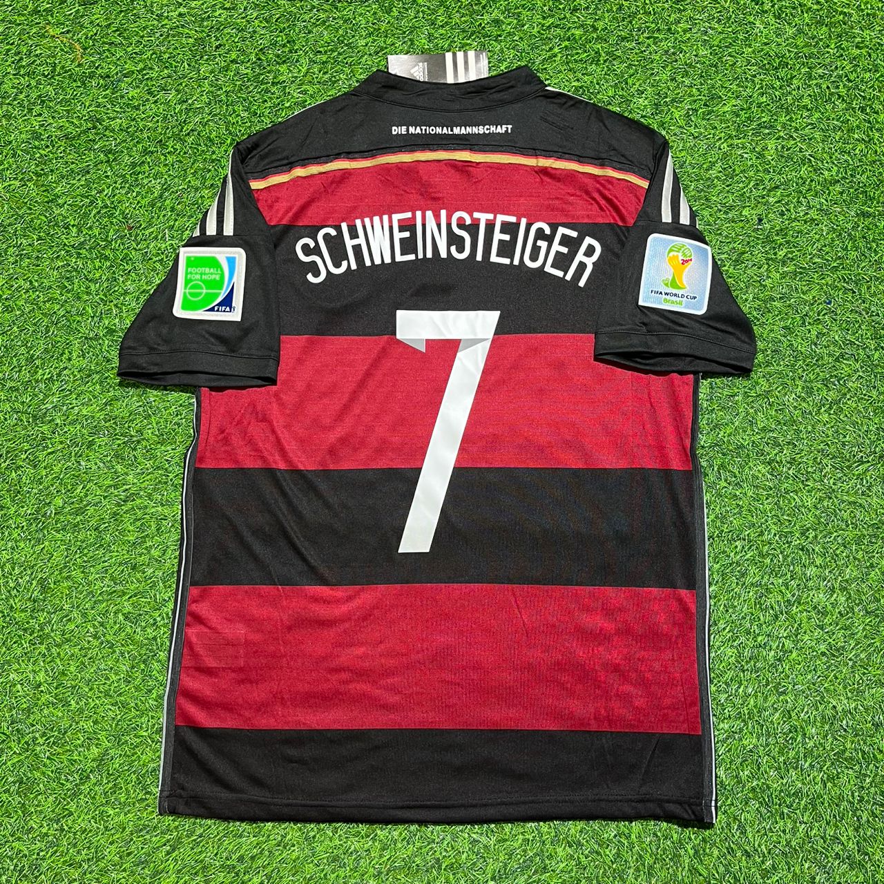 Bastian Schweinsteiger Germany Deutschland 2014 World Cup Brazil Black Red Retro Jersey Trikot Soccer Shirt