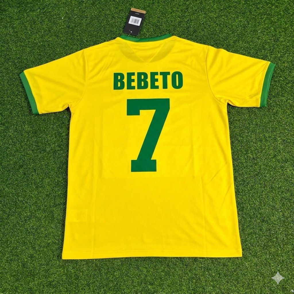 Bebeto Brazil Retro Home Football Jersey Trikot Maillot