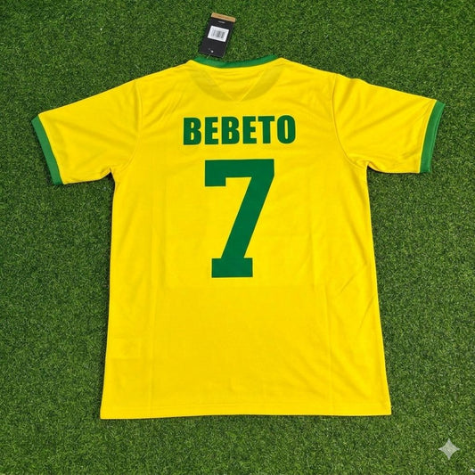 Bebeto Brazil Retro Home Football Jersey Trikot Maillot
