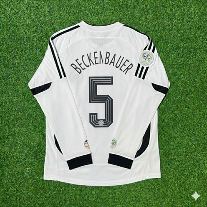 Franz Beckenbauer Germany World Cup Long Sleeve White Retro Football Jersey