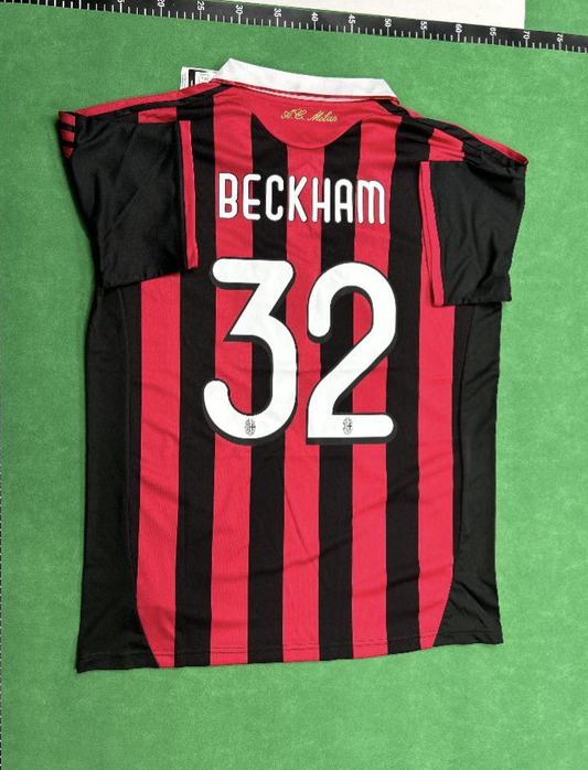 David Beckham 2011 AC Milan Retro Jersey Maillot Trikot Maglia