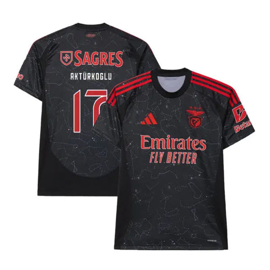 Kerem Akturkoglu Benfica Formasi 2024 2025 New Season Black Away Forma Jersey Maillot Trikot Maglia