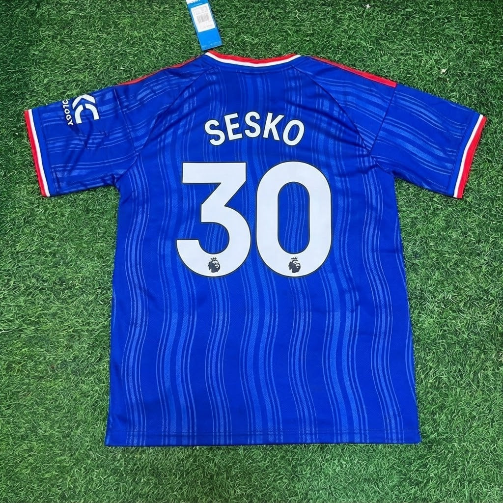 Benjamin Sesko #30 Manchester United Blue New Season 2027 Jersey Trikot Maillot Soccer Shirt