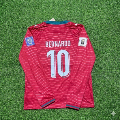 Bernardo Silva Portugal 2026 Rot Heim Neue Saison Langarm Fußballtrikot