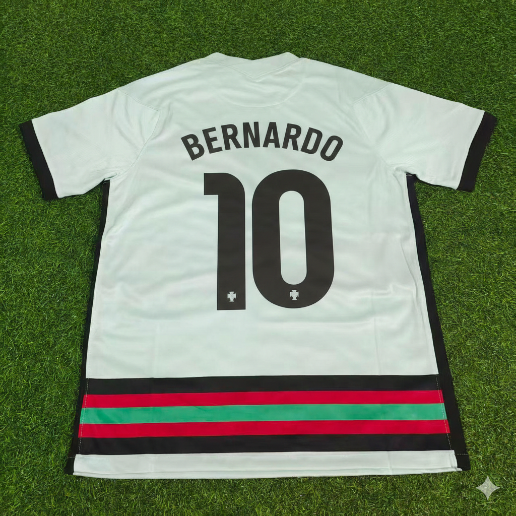 Bernardo Silva Portugal EURO 2020 Retro Away Football Jersey
