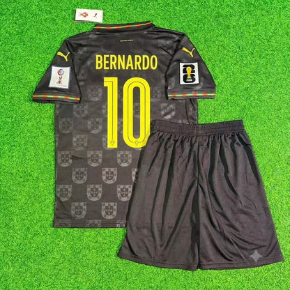 Bernardo Silva Portugal 2026 World Cup Black Kids Football Jersey