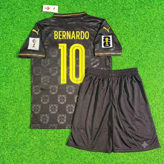 Bernardo Silva Portugal 2026 World Cup Black Kids Football Jersey