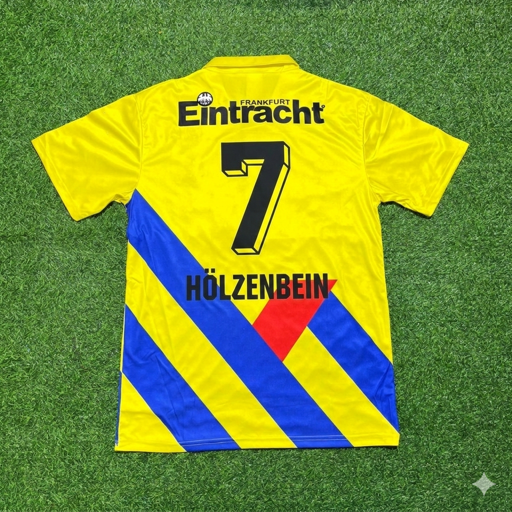 Bernd Hölzenbein Eintracht Frankfurt Retro Yellow Football Jersey