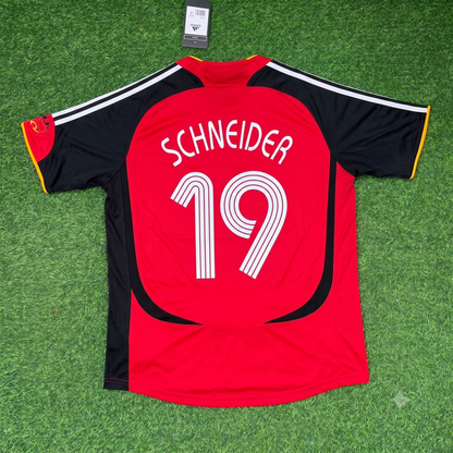 Bernd Schneider Deutschland 2006 WM Auswärts Rot Schwarz Retro Fußballtrikot