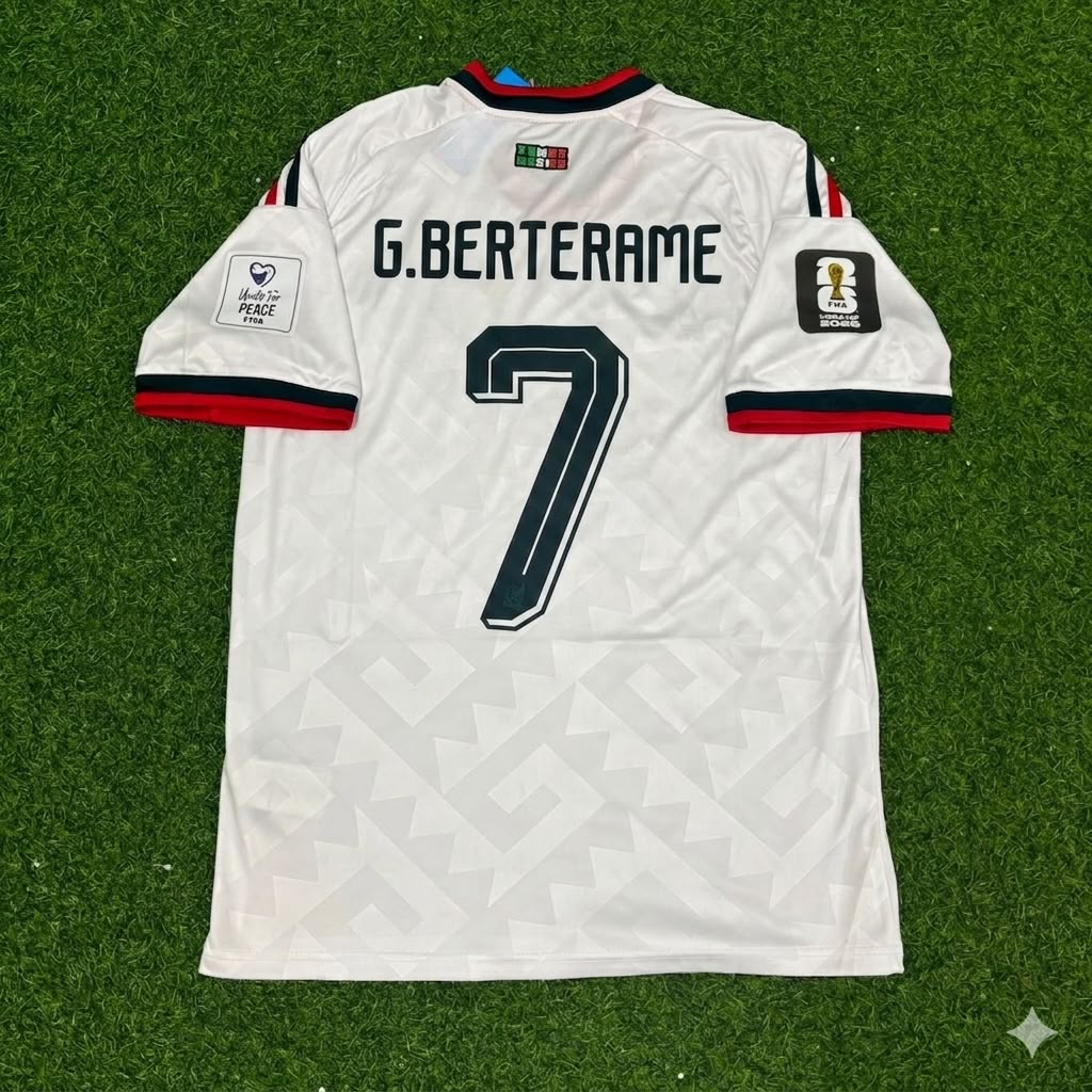 German Berterame Mexico 2026 World Cup Home White Football Jersey