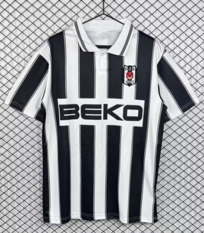 Besiktas 1996/1997 Black White Away Retro Football Trikot Maillot Jersey