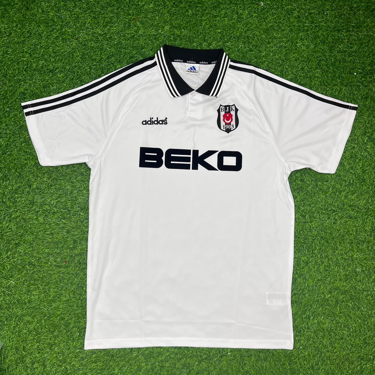 Besiktas 1996/1997 White Away Retro Football Trikot Maillot Jersey