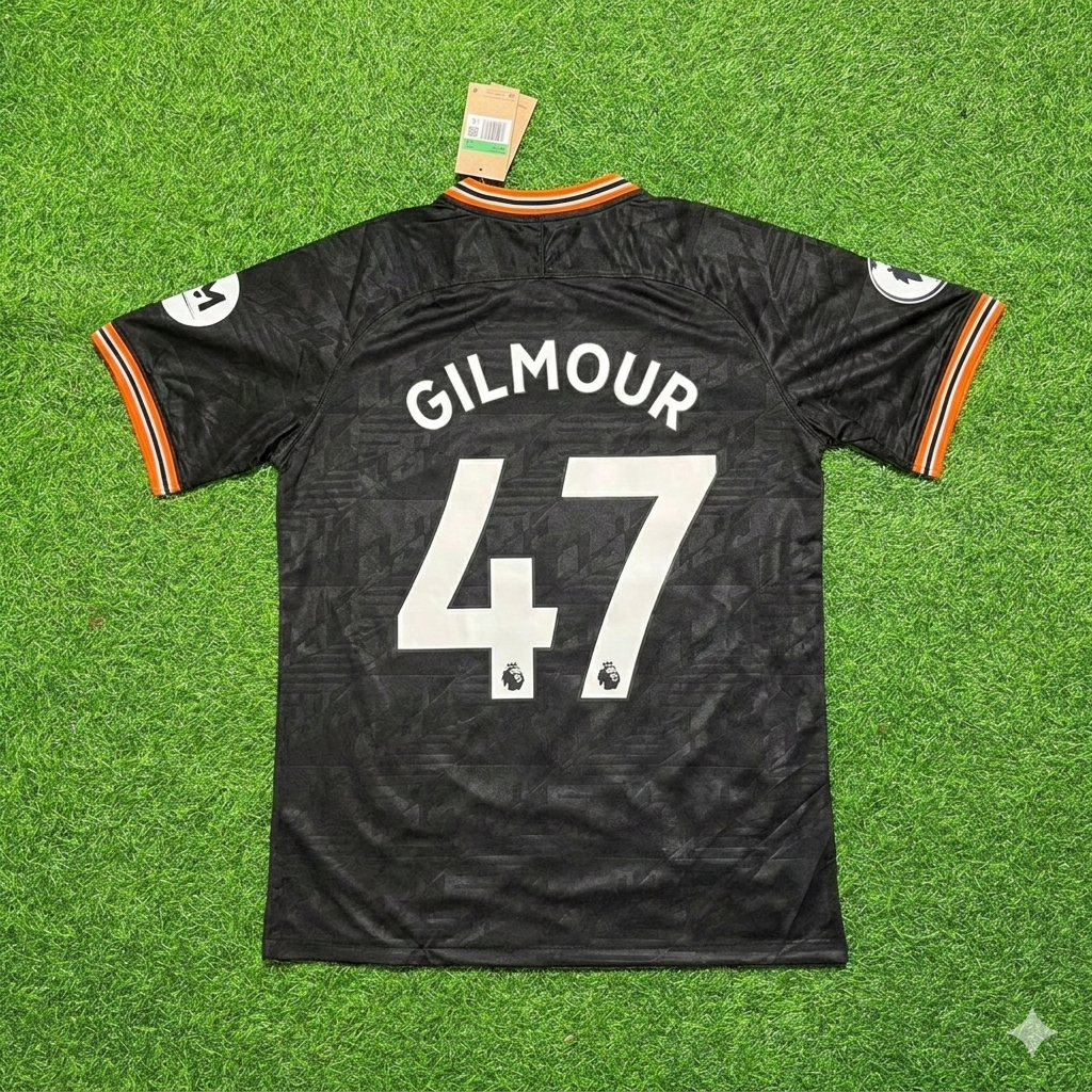Billy Gilmour 47- Chelsea 2019/2020 Away Black Retro Football Jersey Kit