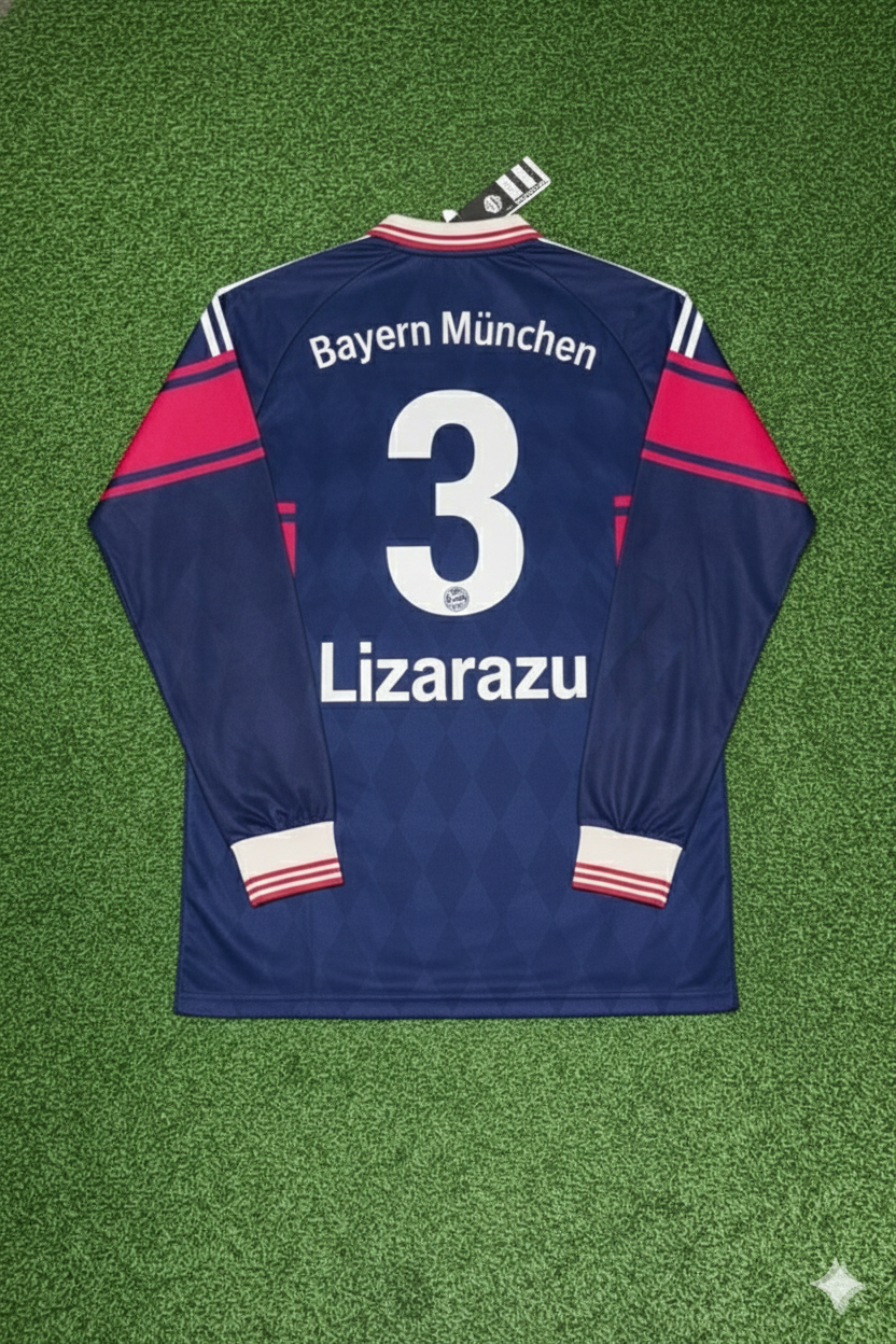 Bixente Lizarazu FC Bayern München 1997/98 Saison Langarm Heim Retro Trikot