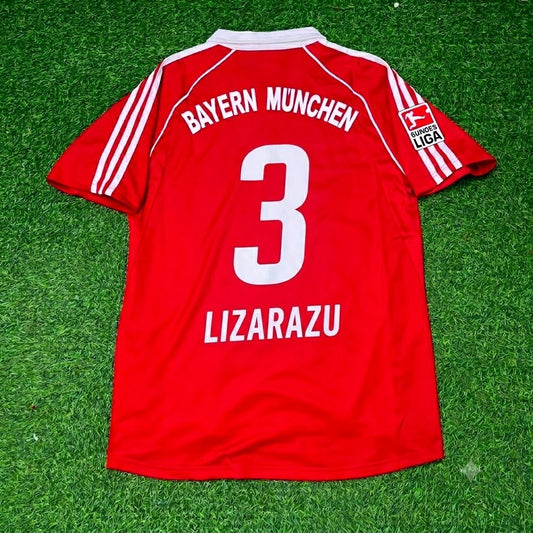 Bixente Lizarazu Bayern Munich 2005 06 Bundesliga Red Home Retro Football Jersey